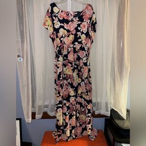 Floral Maxi Dress / Tie (Maternity)